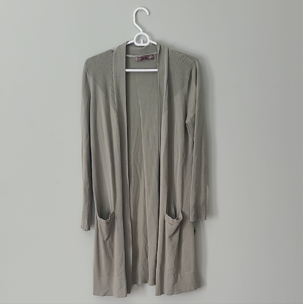 Chic Taupe Open-Front Cardigan